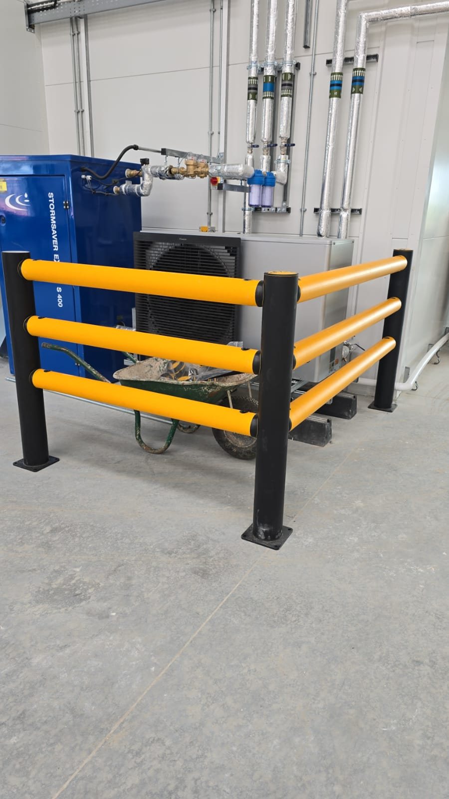 Security bollards and mesh panel